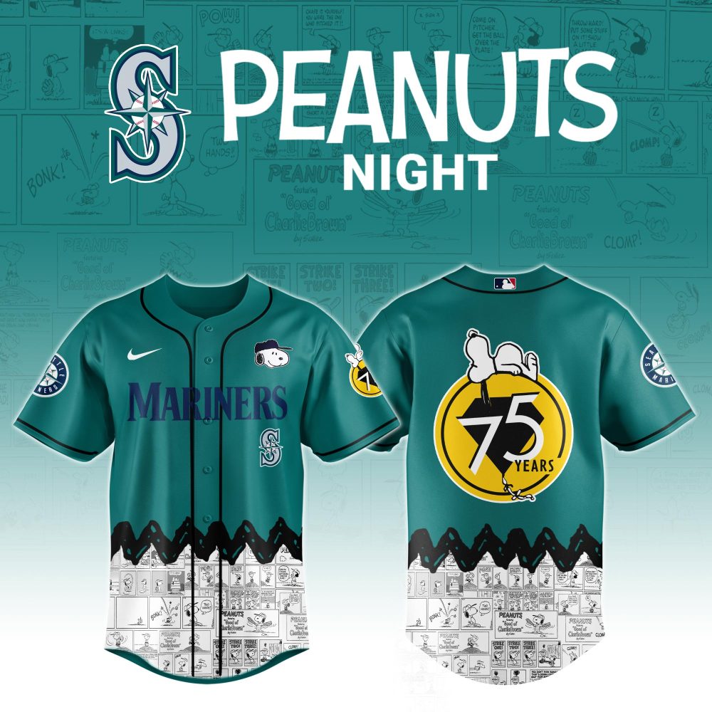 Limited Edition Mariners Peanuts Night Jersey - Celebrate 75 Years With Snoopy!