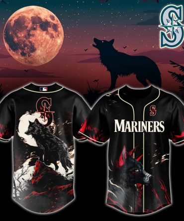 Limited Edition Mariners Wolf Moon Baseball Jersey - Unleash Your Wild Side