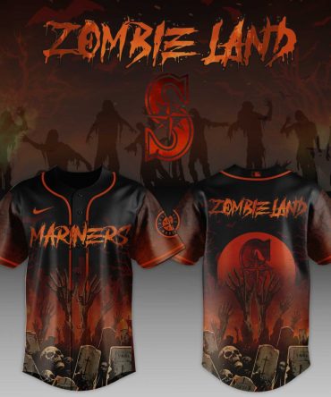 Zombie Land Baseball Jersey - Spooky Mariners Design For Halloween Fans