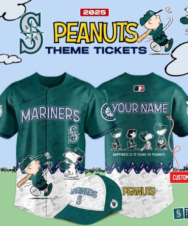 Custom 2025 Mariners Peanuts Jersey & Hat Set - Personalize With Your Name!