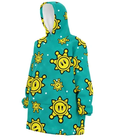 Shine Pattern Mario Bros Nintendo Hooded Blanket Hoodie