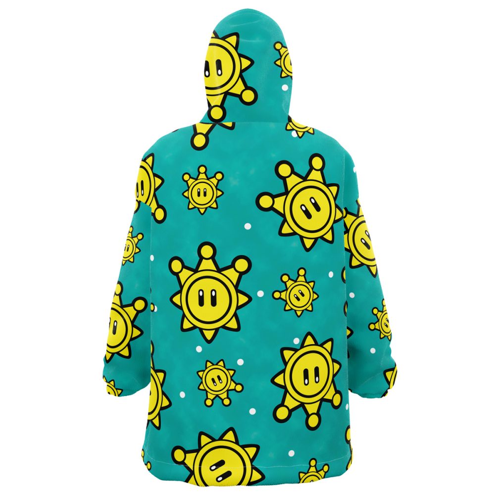 Shine Pattern Mario Bros Nintendo Hooded Blanket Hoodie - Image 2