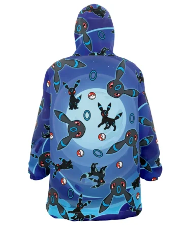 Shiny Umbreon Pattern Pokemon Hooded Blanket Hoodie