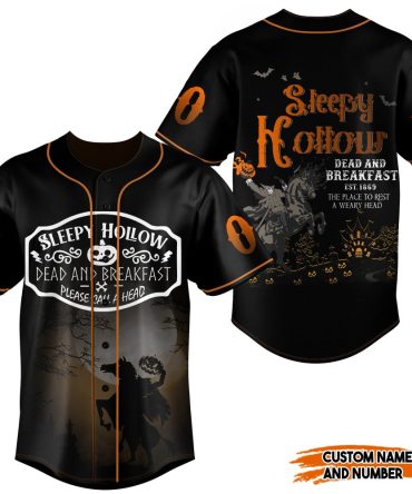 Custom Sleepy Hollow Halloween Baseball Jersey – Add Name & Number! 🎃👻
