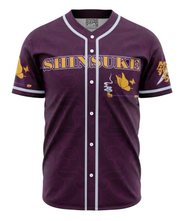 Stylish Shinsuke Anime Baseball Jersey - Purple & Gold Design For Fans