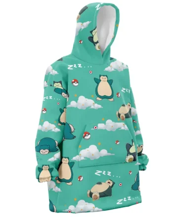 Snorlax Pattern Pokemon Hooded Blanket Hoodie