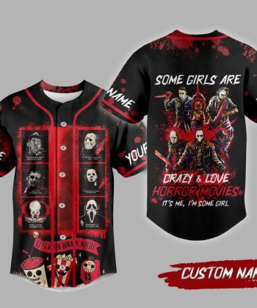 Custom Horror Movie Fan Baseball Jersey – Personalized Scary Movie Lover Shirt Gift