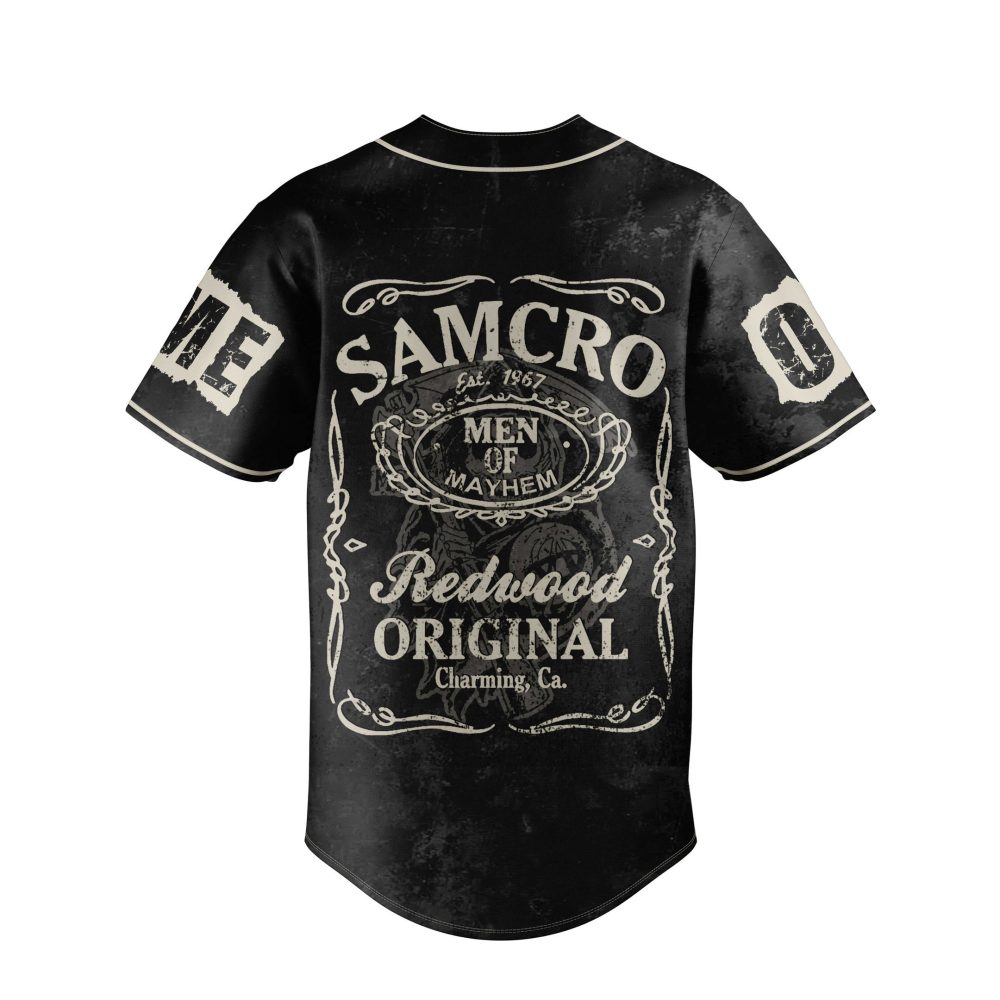Customizable Sons Of Anarchy Baseball Jersey - Samcro Design, Add Your Name & Number - Image 3