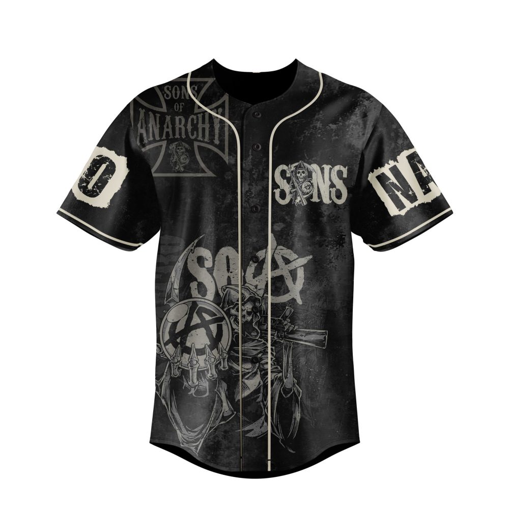 Customizable Sons Of Anarchy Baseball Jersey - Samcro Design, Add Your Name & Number - Image 2
