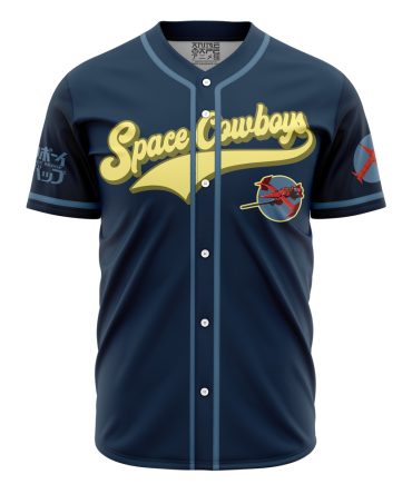 Space Cowboys Anime Baseball Jersey - Stylish Navy Blue Shirt For Fans