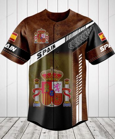 Spain Flag Baseball Jersey - Stylish & Comfortable National Team Gear For Fans , Perfect Gift!