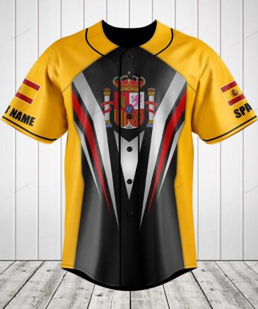 Custom Spanish Flag Baseball Jersey – Personalized Sportswear For Fans