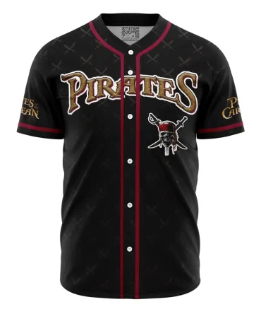 Pirate Themed Baseball Jersey – Bold Black Design, Perfect For Fans & Cosplay