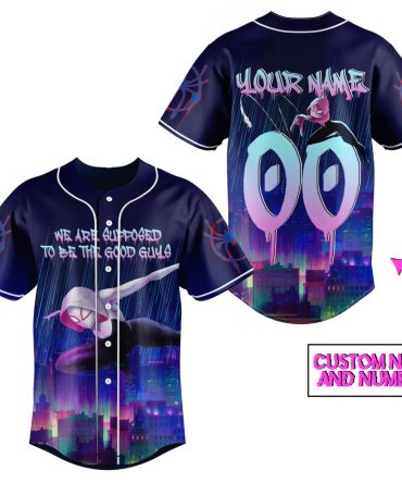 Custom Spider Hero Baseball Jersey – Personalized Name & Number, Vibrant City Design