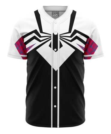 Spider-Inspired Baseball Jersey – Bold Black & White Design, Unisex, Perfect For Fans