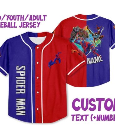 Custom Kids/Youth/Adult Spider Hero Baseball Jersey - Personalize Name & Number
