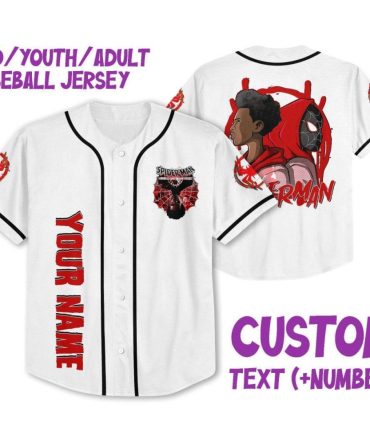 Custom Spider-Themed Baseball Jersey For Kids/Adults – Personalize With Name & Number!