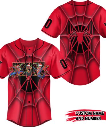 Custom Spider Design Baseball Jersey - Personalize With Name & Number - Perfect Gift!