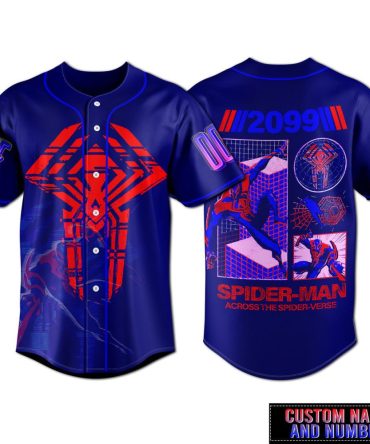 Custom Spider-Verse Baseball Jersey - Personalize Name & Number - 2099 Design