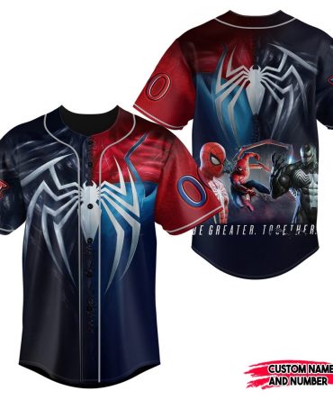 Custom Spider Design Baseball Jersey - Personalize With Your Name & Number