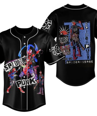 Spider-Punk Baseball Jersey – Vibrant Graphic Tee For Comic Fans