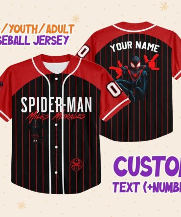 Custom Spider-Man Baseball Jersey For Kids/Youth/Adults - Add Your Name & Number!