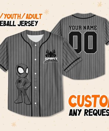 Custom Spidey Baseball Jersey For Kids/Youth/Adults – Personalize Your Name & Number!