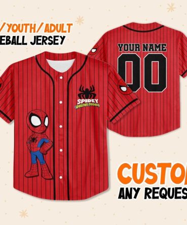 Custom Spidey Baseball Jersey For Kids/Adults - Personalized Name & Number