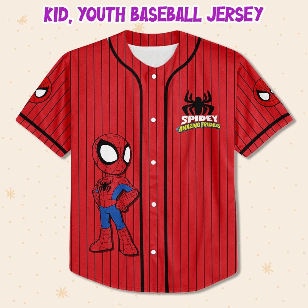 Custom Spidey Baseball Jersey For Kids/Adults - Personalized Name & Number - Image 3
