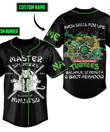 Custom Ninja Turtles Jersey - Master Splinter'S School - Personalized Name & Number