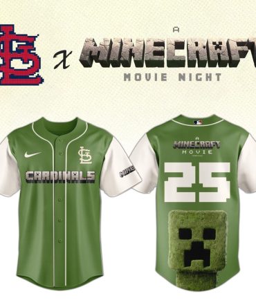 St. Louis Cardinals X Minecraft Green Baseball Jersey - Limited Edition Movie Night Gear