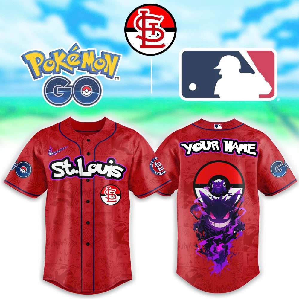 Custom St. Louis Baseball Jersey - Pokémon Go Edition With Gengar Design