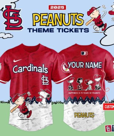 2025 Cardinals Peanuts Custom Jersey – Personalize Your Name, Celebrate 75 Years!