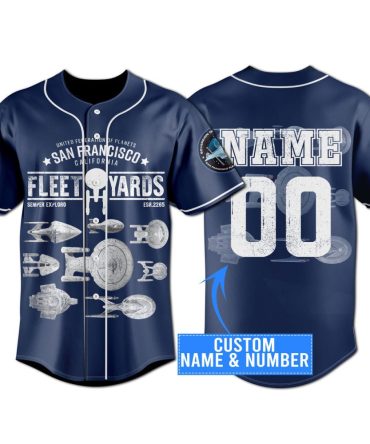 Custom Star Fleet Baseball Jersey – Personalize Name & Number, Sci-Fi Fan Gift