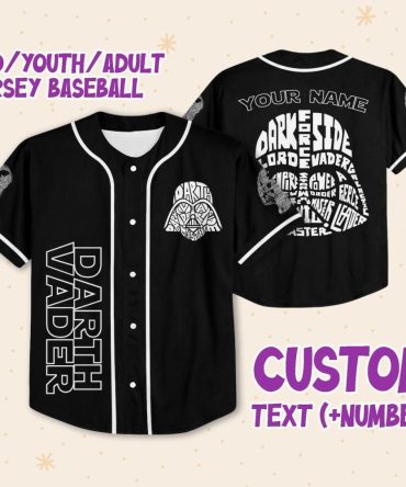 Custom Darth Vader Baseball Jersey - Personalized Name & Number For Kids/Adults