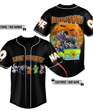 Customizable Spooky Halloween Baseball Jersey – Add Your Name & Number!