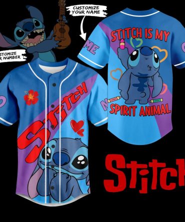 Custom Stitch Baseball Jersey - Personalized Name & Number, Spirit Animal Design