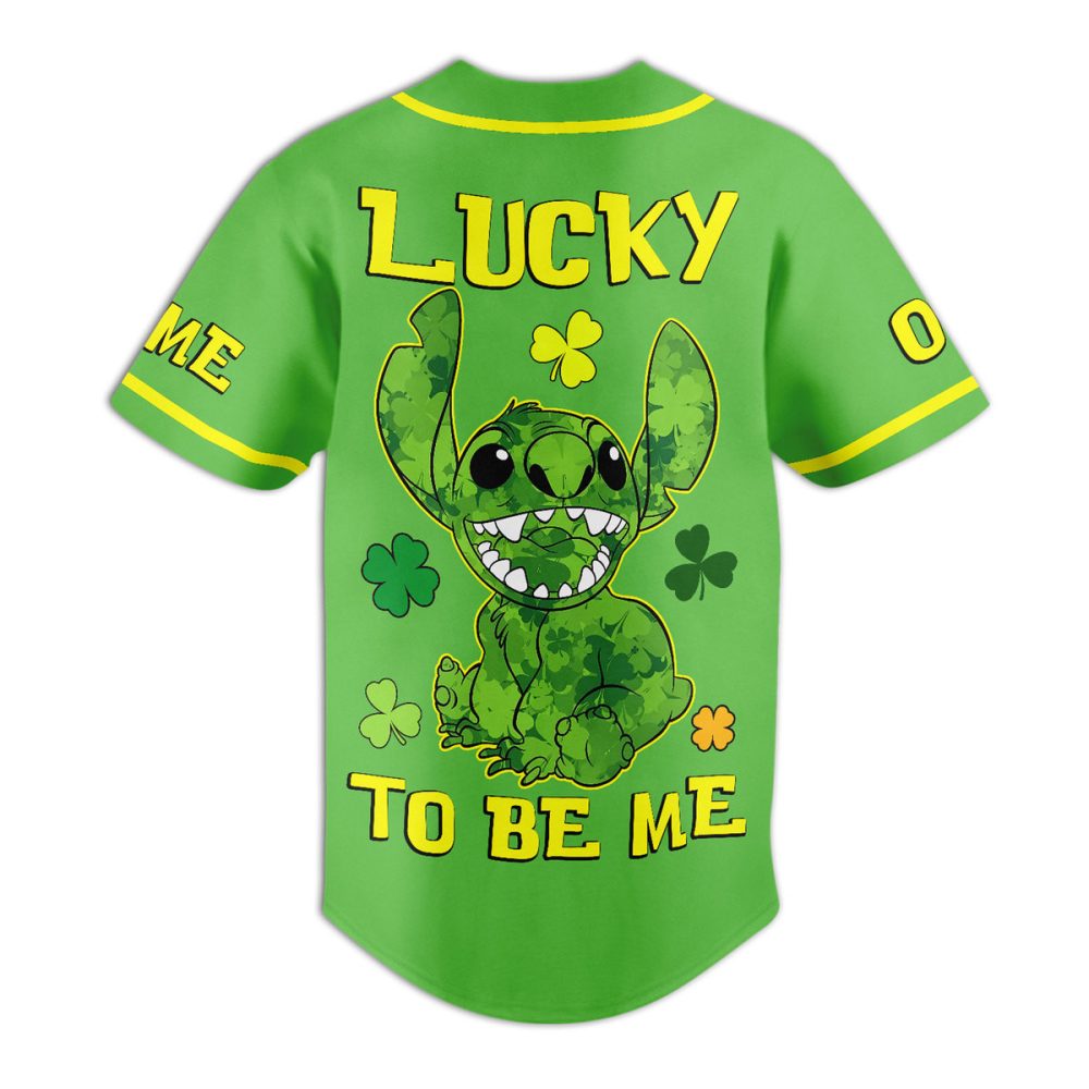 Custom Green Stitch Baseball Jersey - St. Patrick’S Day Lucky Design - Add Name & Number! - Image 3