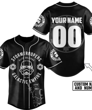 Custom Stormtrooper Jersey - Personalized Star Wars Baseball Shirt - Add Your Name & Number