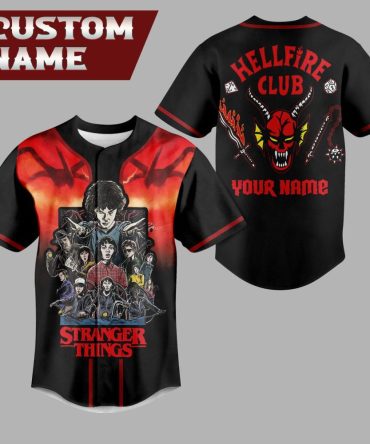 Custom Stranger Things Hellfire Club T-Shirt – Personalized Name, Unique Design!