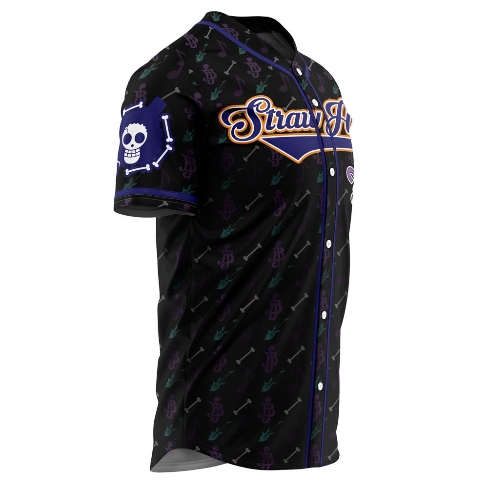 Anime-Inspired Straw Hat Pirate Baseball Jersey - Unique Black Skull Design - Image 2