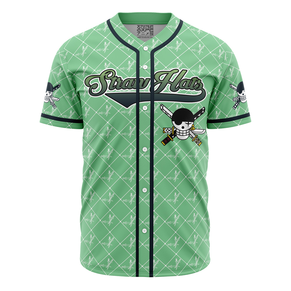 Customizable Green Baseball Jersey - Straw Hat Pirate Theme - Perfect For Anime Fans! - Image 2