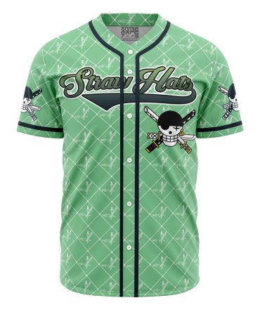 Stylish Green Anime Baseball Jersey - Lightweight, Breathable Sportswear For Fans