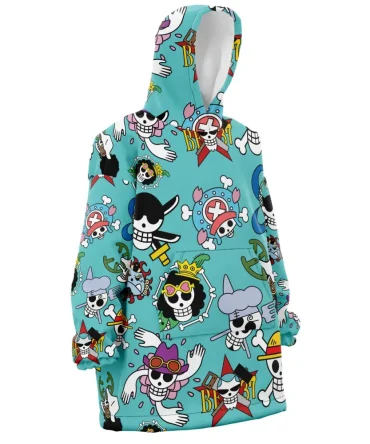 Strawhats Jolly Roger One Piece Hooded Blanket Hoodie