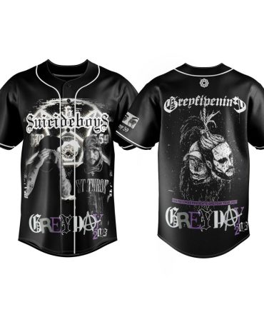 Limited Edition Greyscale Graphic Baseball Jersey - Bold Design, Unisex, Perfect For Music Fans