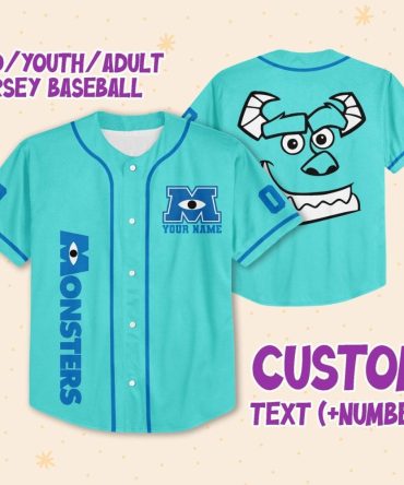 Custom Kid/Youth/Adult Monster Baseball Jersey - Personalized Name & Number, Fun Design
