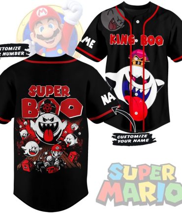 Custom Super Boo Baseball Jersey - Personalize With Your Name & Number - Perfect Gift For Mario Fans