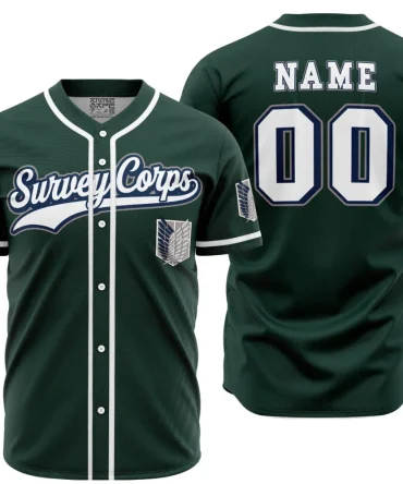 Custom Survey Corps Baseball Jersey - Personalized Anime Fan Gift