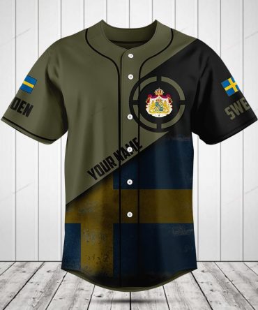 Custom Sweden Flag Baseball Jersey - Personalized Name & Logo Sportswear