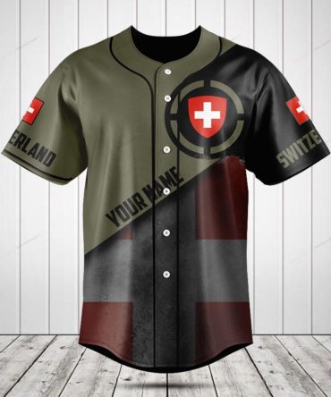 Custom Switzerland Baseball Jersey - Personalized Name & Flag Design - Perfect Gift For Sports Fans